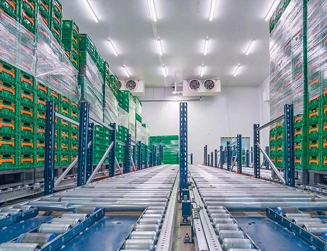 interno cella industriale per industria ortofrutticola installato dalla Norbafrigo