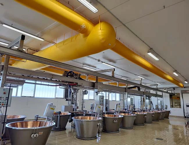 sala di lavorazione settore ortofrutta installata dalla norbafrigo